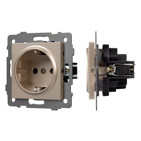 Механизм электрической розетки SCT-MEU1-PL-GD-V (250V, 16A) (Arlight, -)