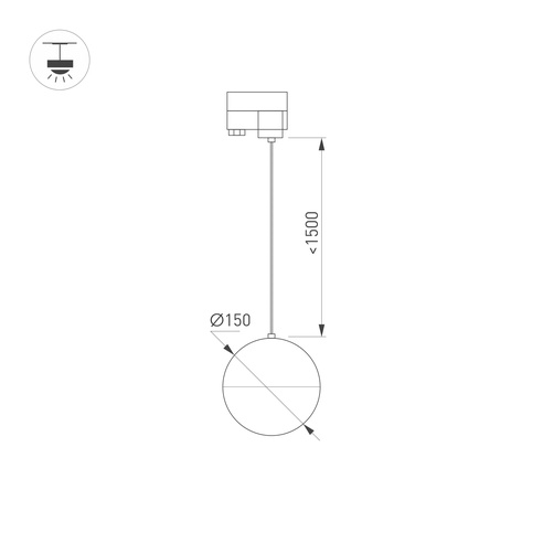 Светильник LGD-EMISFERO-TRACK-HANG-4TR-R150-11W Warm3000 (GD, 170 deg, 230V) (Arlight, IP20 Металл, 3 года)