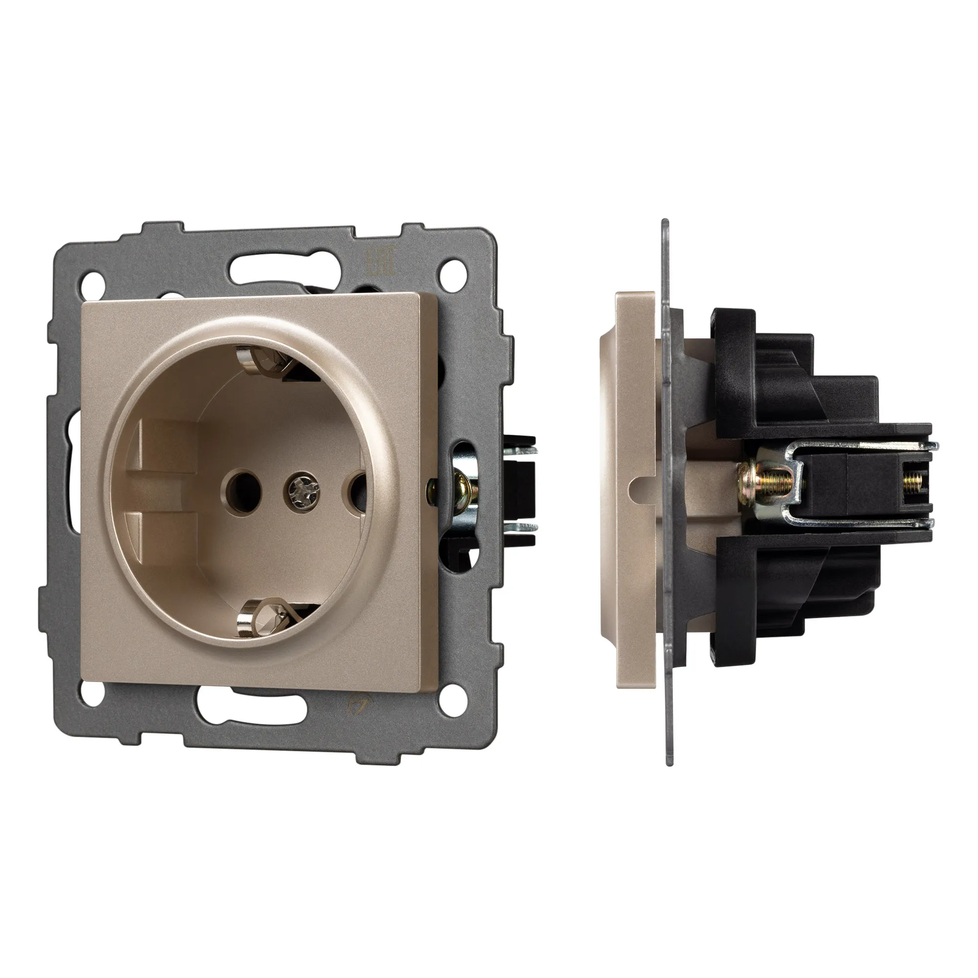 Механизм электрической розетки SCT-MEU1-PL-GD-V (250V, 16A) (Arlight, -)