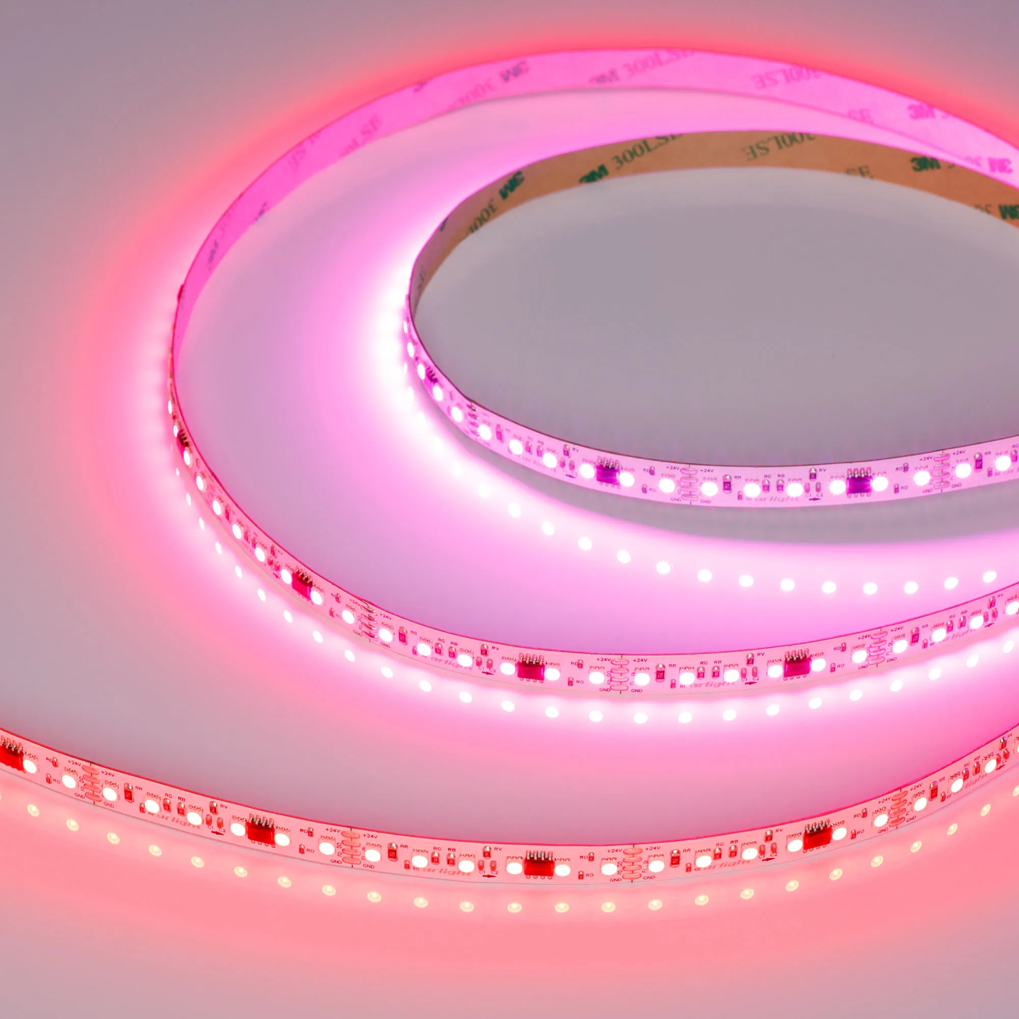 Лента светодиодная SPI-A120-10mm 24V RGB-PX6-BPT (23 W/m, IP20, 2835, 5m) (Arlight, бегущий огонь) - изображение товара