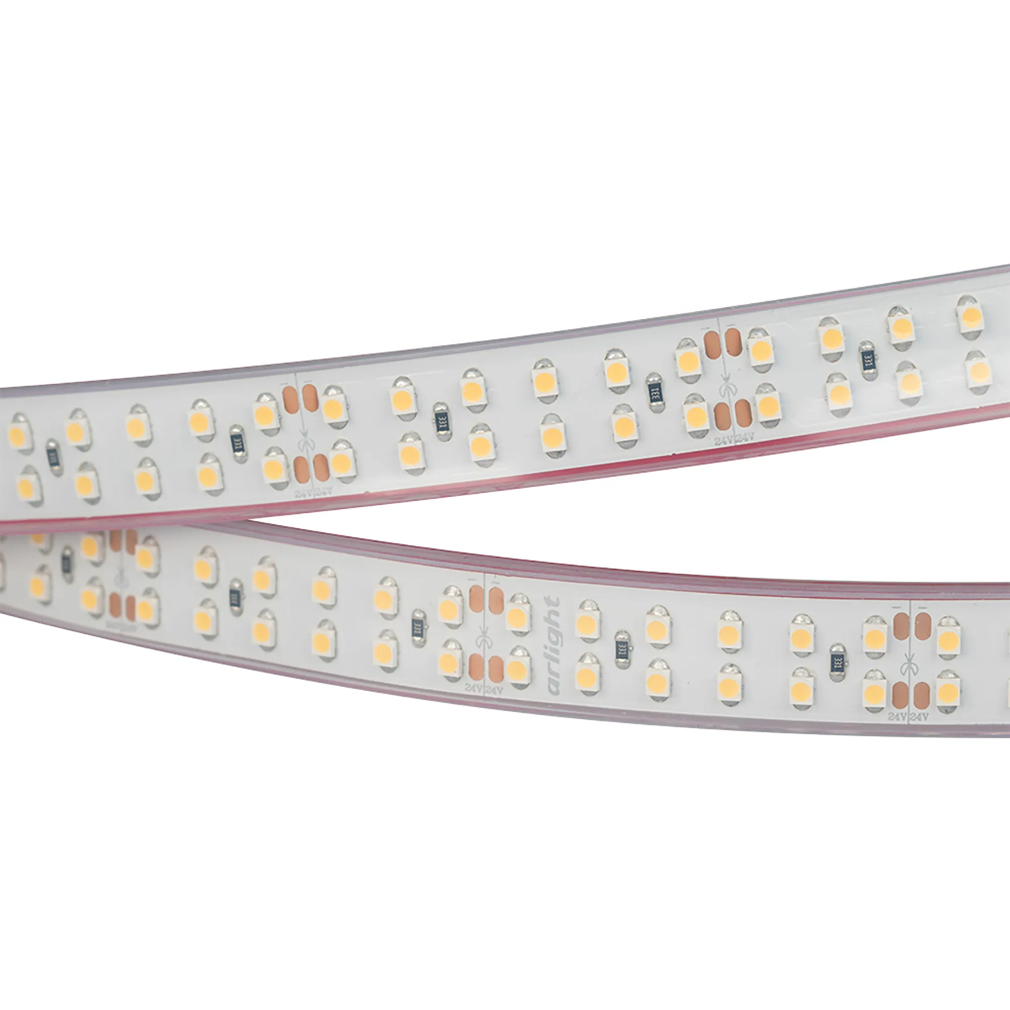 Лента светодиодная RTW 2-5000P 24V White6000 2x2 (3528, 1200 LED, LUX) (Arlight, 19.2 Вт/м, IP66)