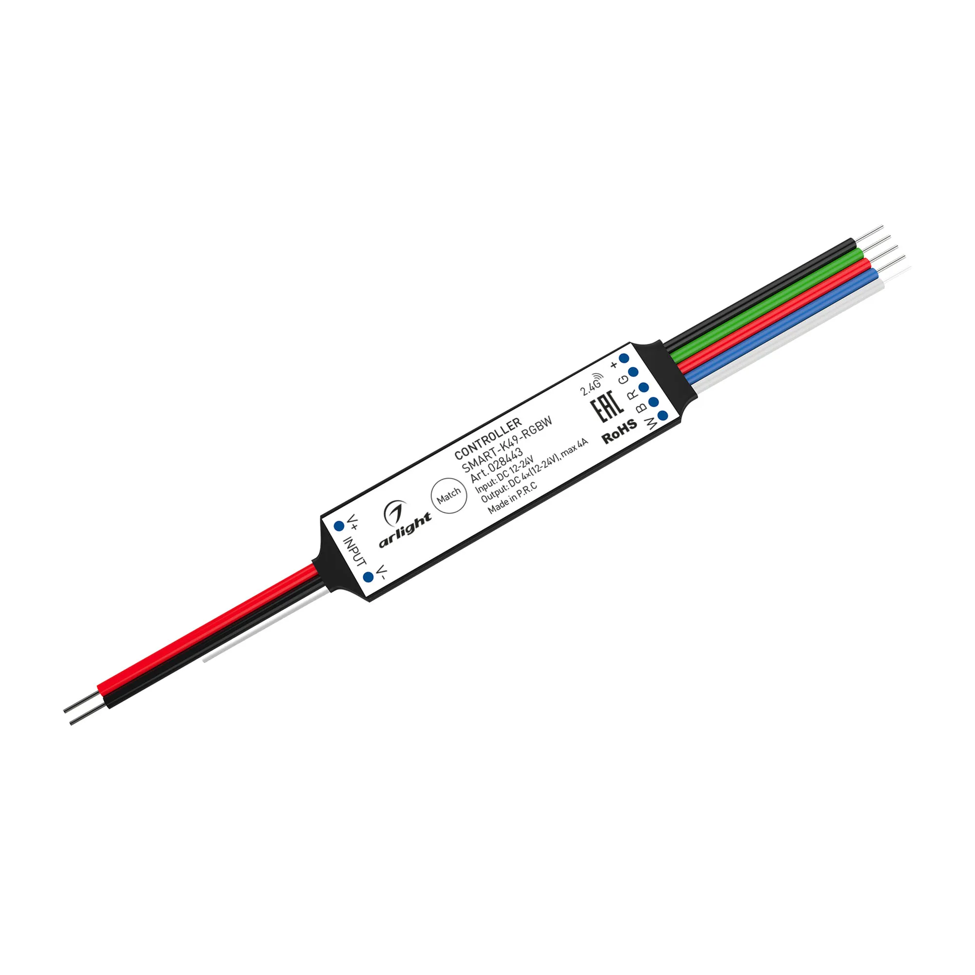 Контроллер SMART-K49-RGBW (12-24V, 4x1A, 2.4G) (Arlight, IP20 Пластик, 5 лет) - изображение товара